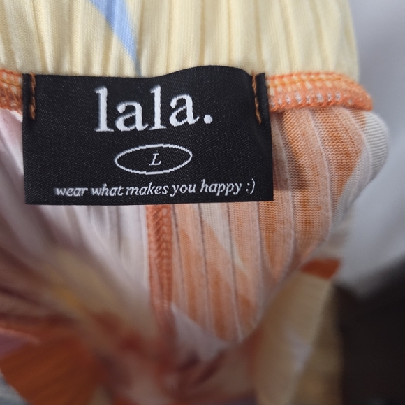 RARE Dressed in Lala Mod Gigi Sleeveless Ribbed Top & Pants Set Women's L - Picture 7 of 7